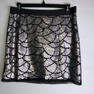 CHELSEA & VIOLET Black and silver sequin skirt